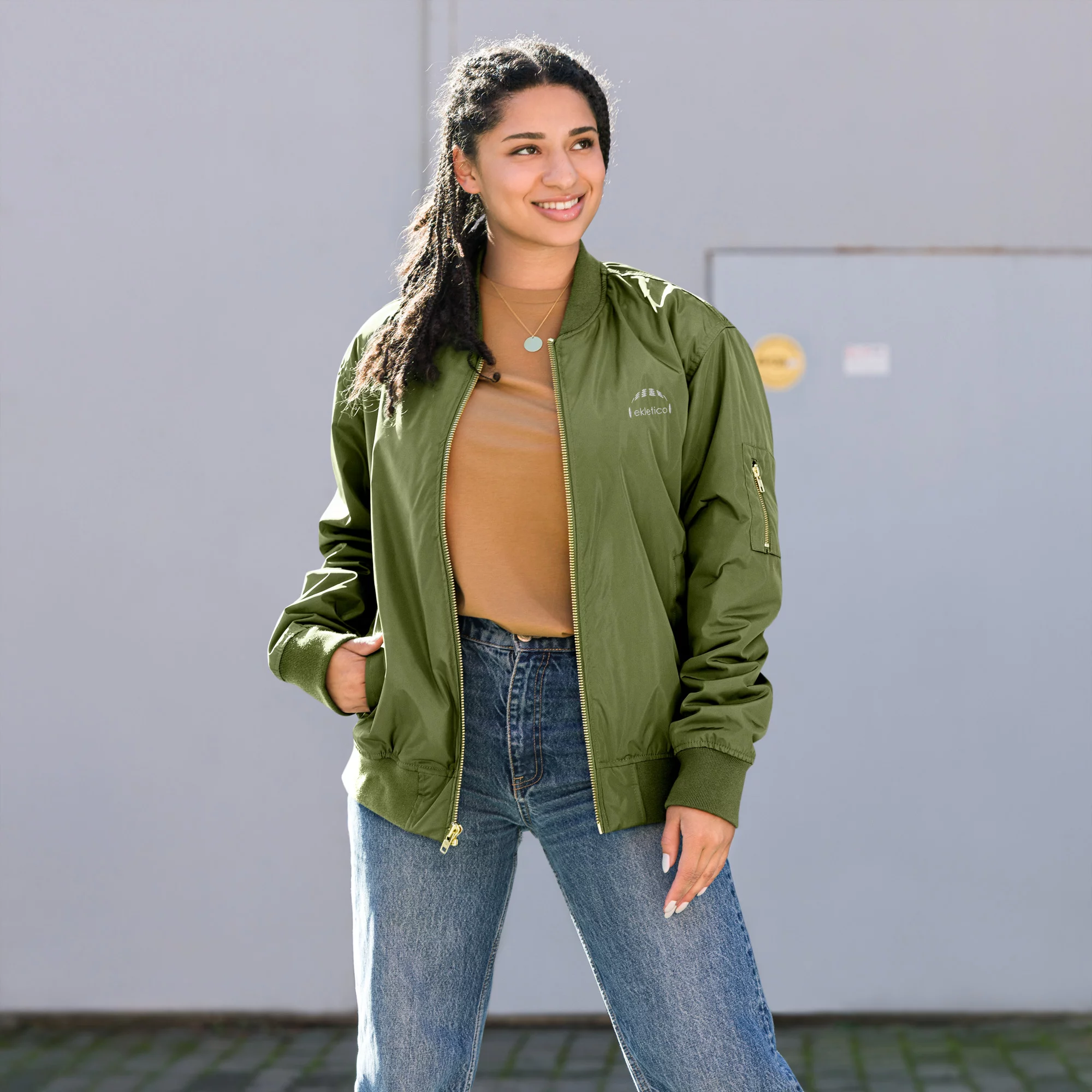 Ekletico Logo - Premium recycled bomber jacket - Image 5