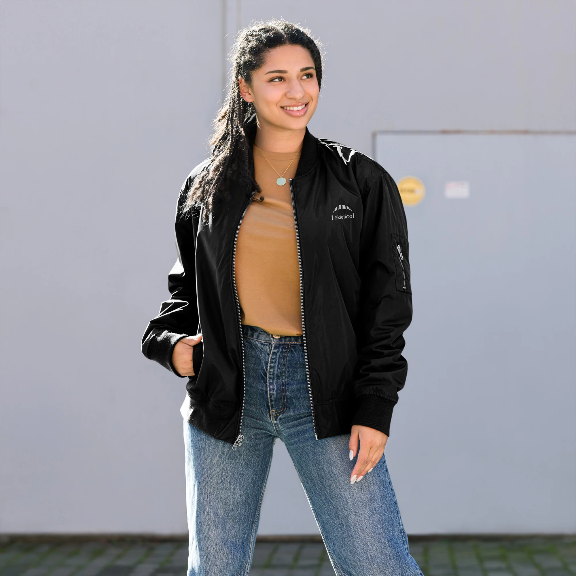 Ekletico Logo - Premium recycled bomber jacket