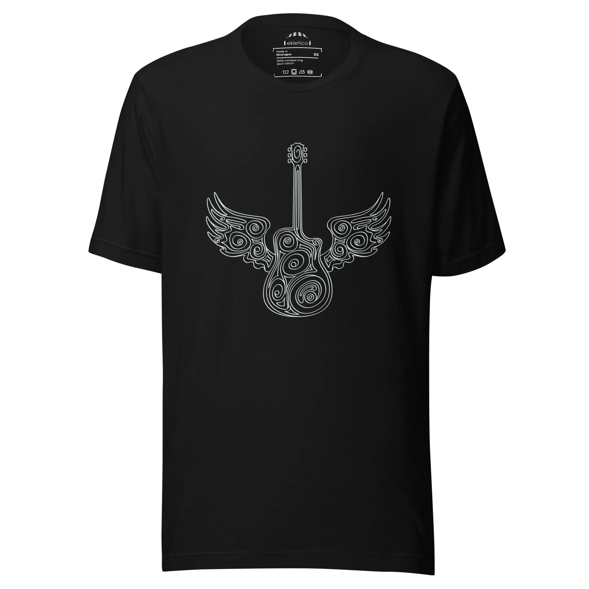 Ornamental guitar with wings - Unisex t-shirt - Image 2