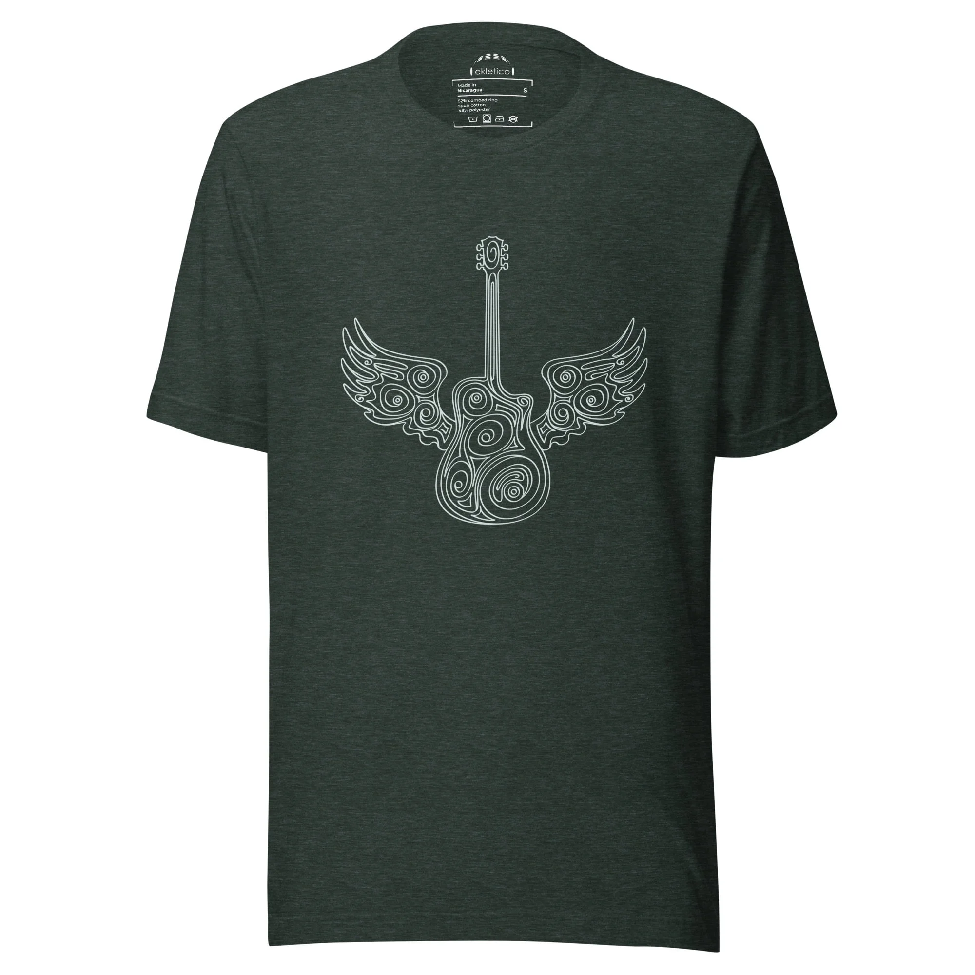 Ornamental guitar with wings - Unisex t-shirt - Image 6