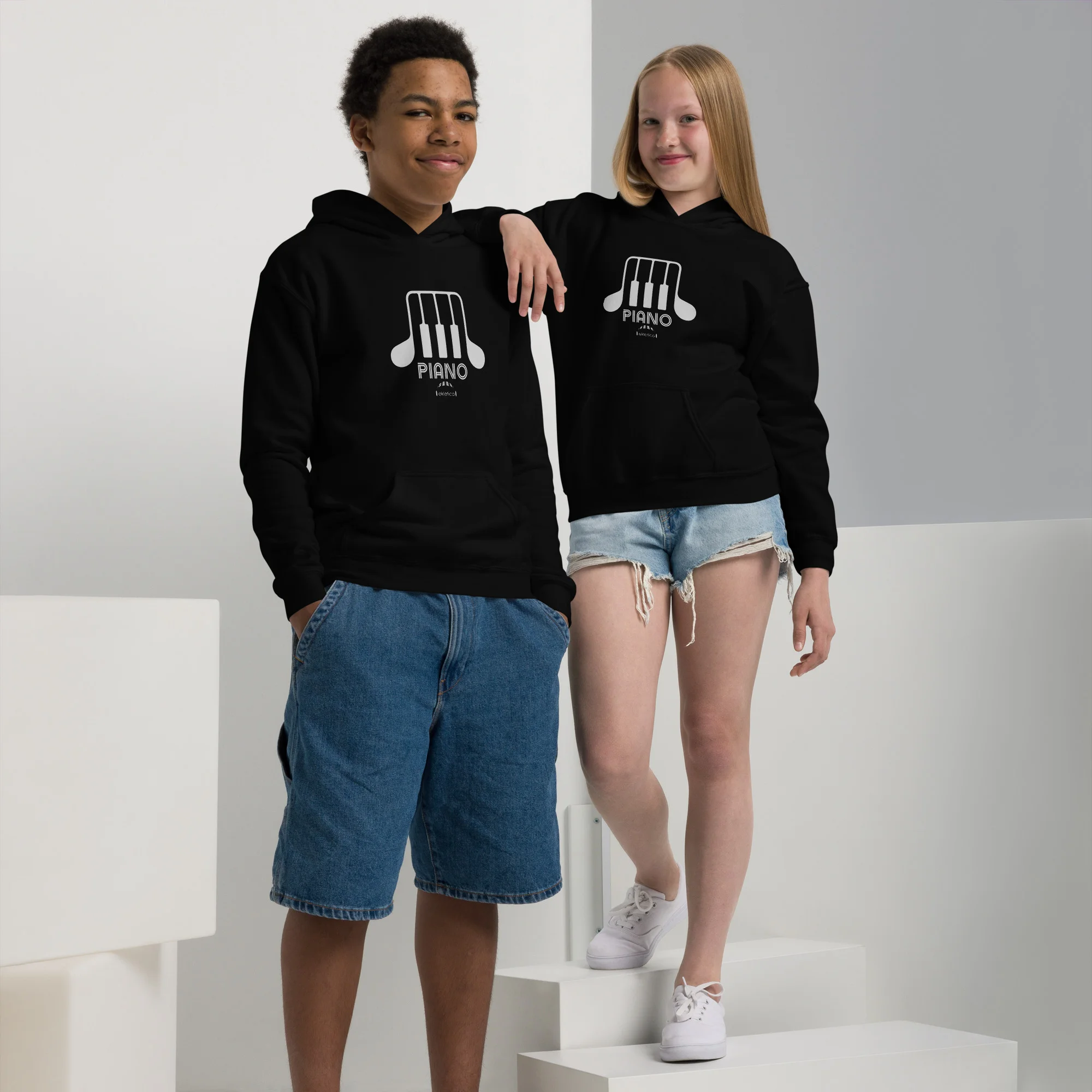 Piano - Youth heavy blend hoodie - Image 2
