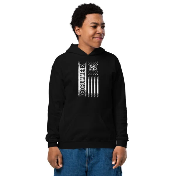 Drummer - Youth heavy blend hoodie - Image 3