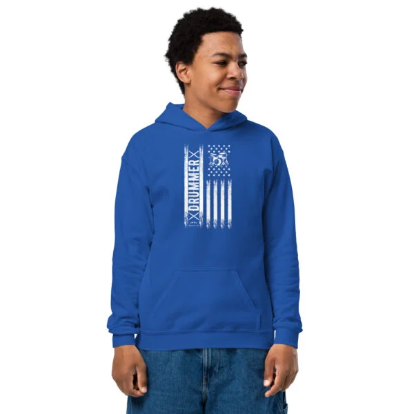 Drummer - Youth heavy blend hoodie - Image 9