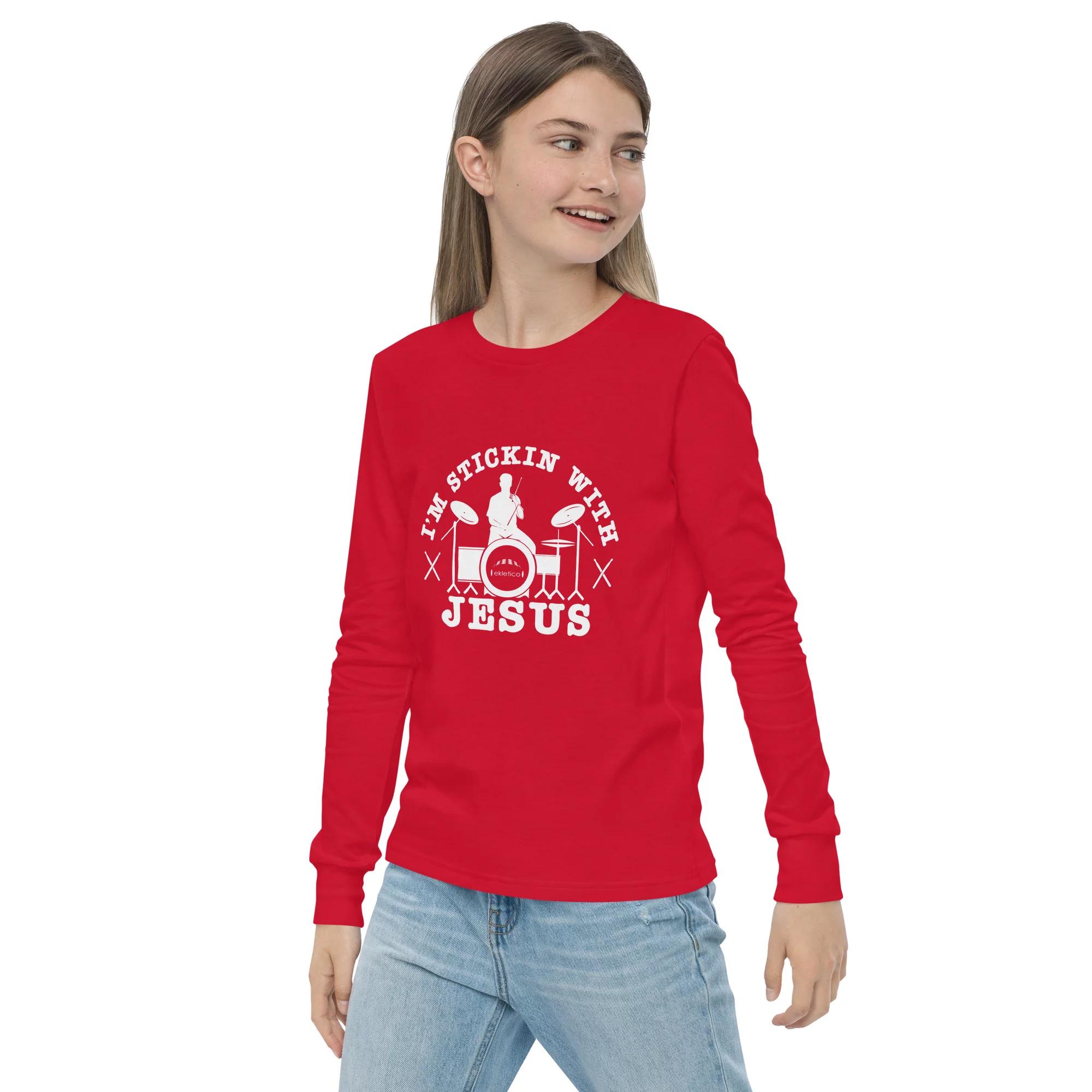 Sticking With Jesus - Youth long sleeve tee - Image 4